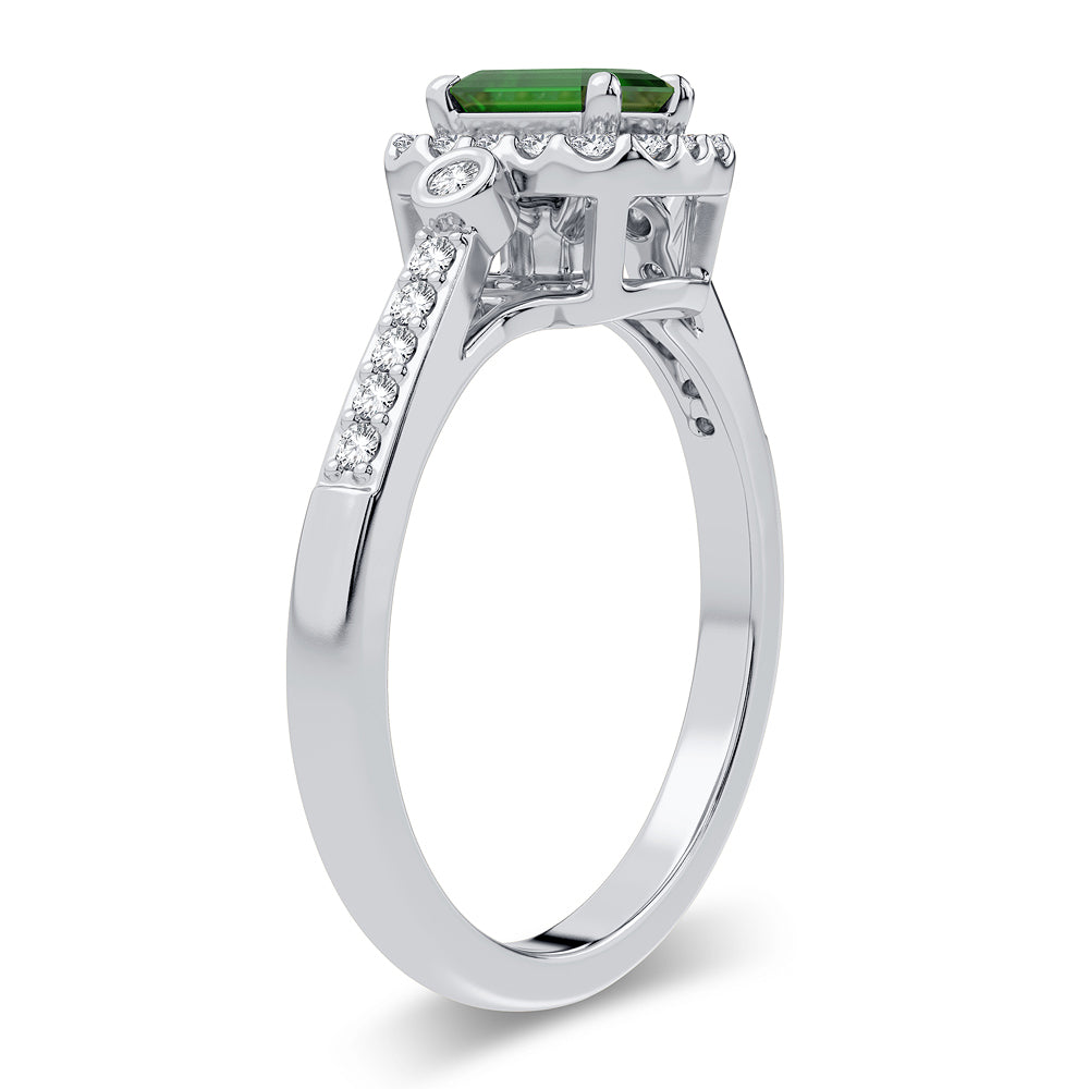 14K 0.20CT Diamond Emerald Ring