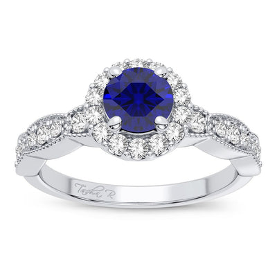 14K 0.28CT Diamond Sapphire Ring