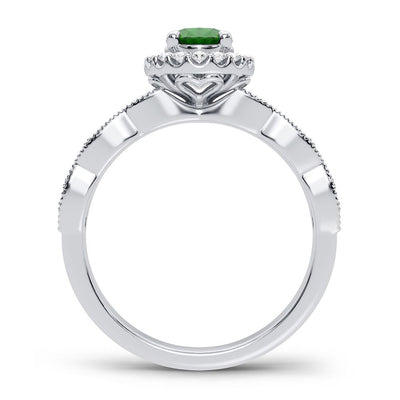 14K 0.25CT Diamond Emerald Ring